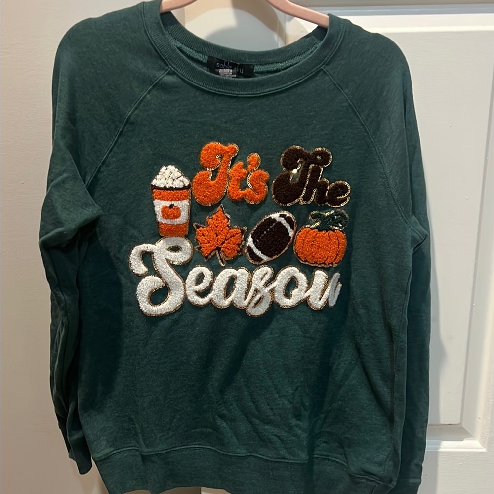Fall Green Sweatshirt - Picture 2 of 3